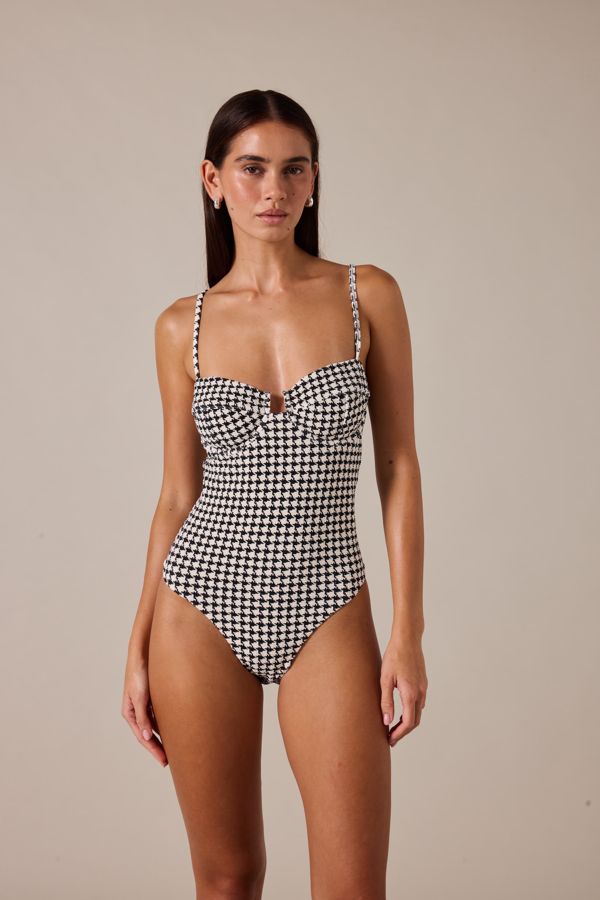 ESCAPE UNDERWIRE ONE PIECE - HOUNDSTOOTH – ELCE US