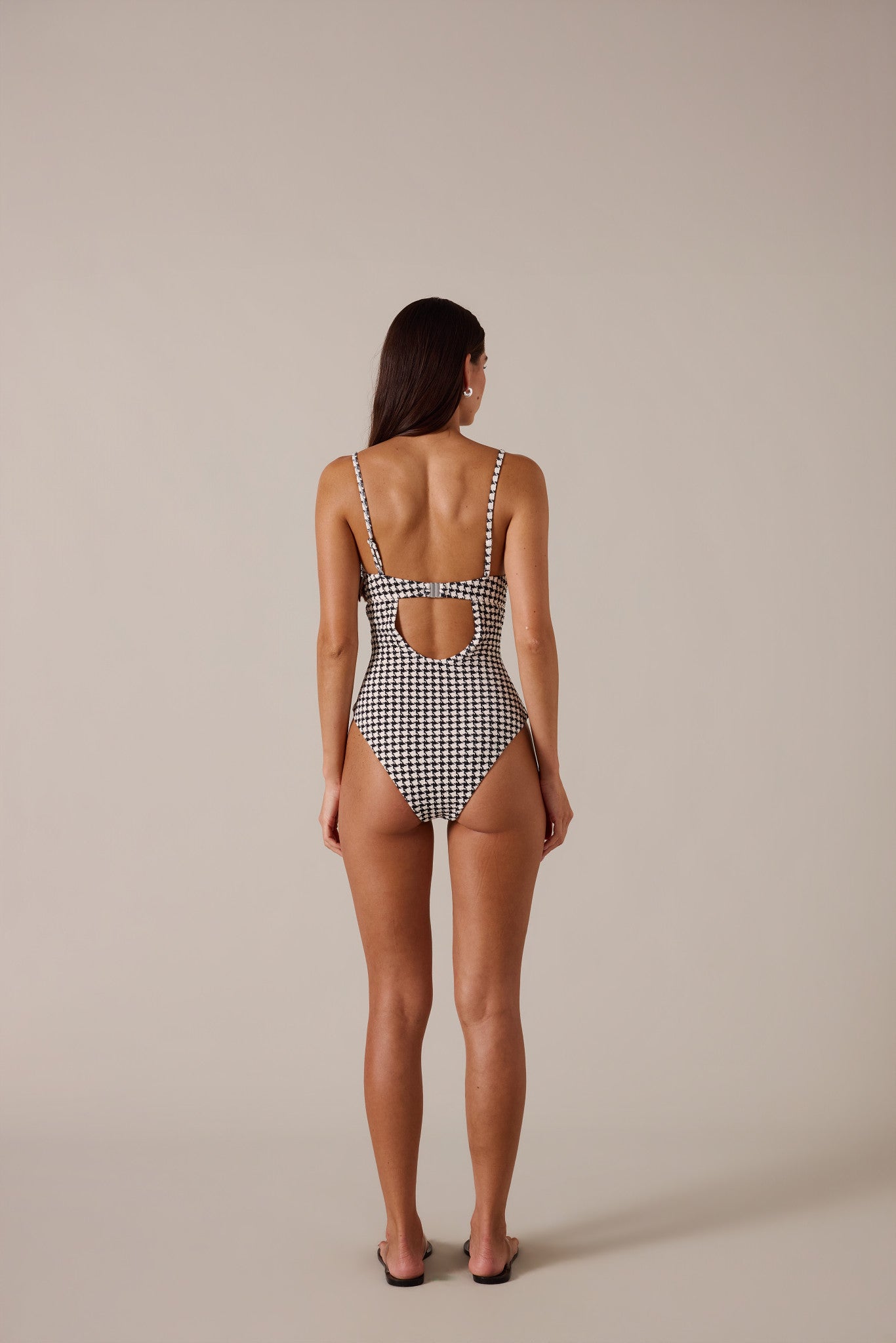 ESCAPE UNDERWIRE ONE PIECE - HOUNDSTOOTH