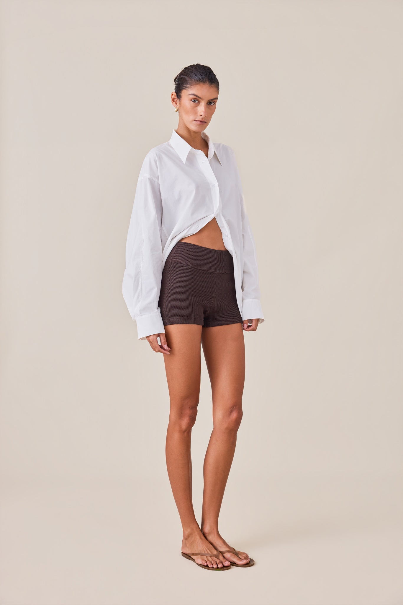 SOL KNIT SHORT - CACAO