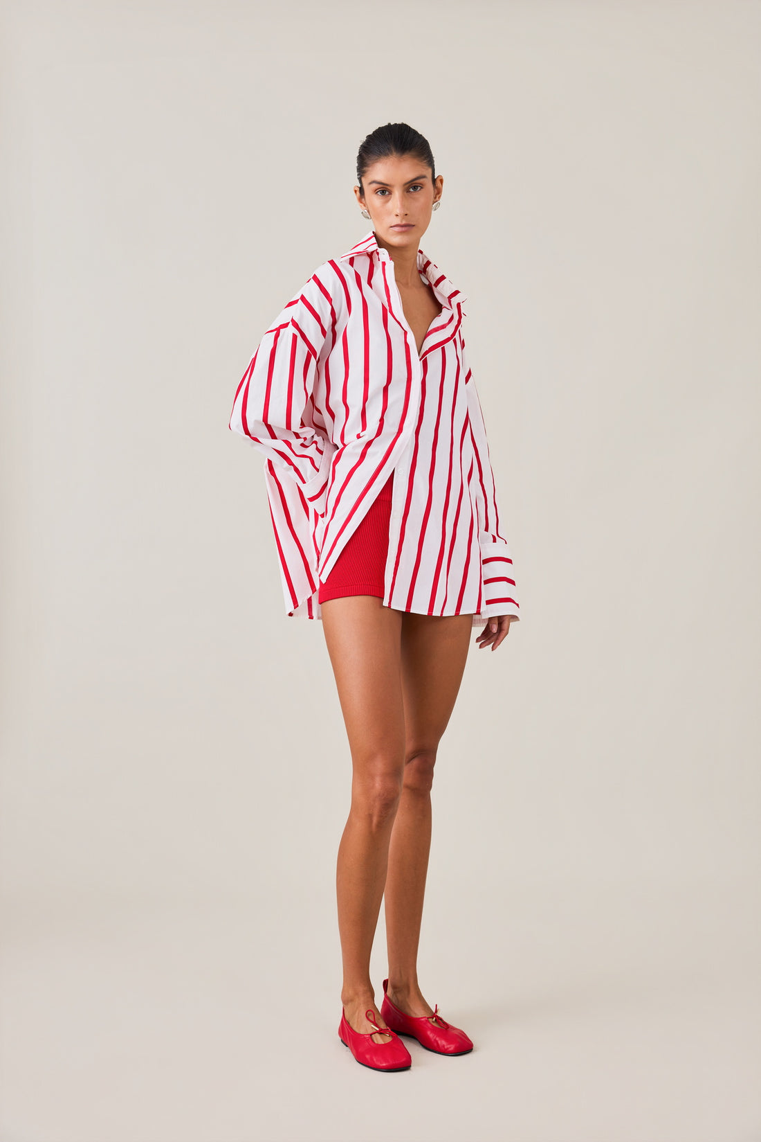 REVERIE SHIRT - RED / WHITE STRIPE