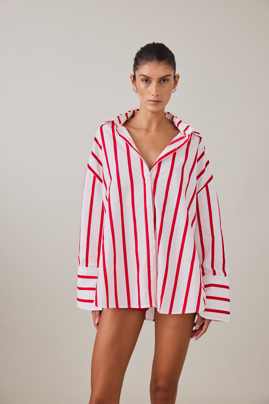 REVERIE SHIRT - RED / WHITE STRIPE