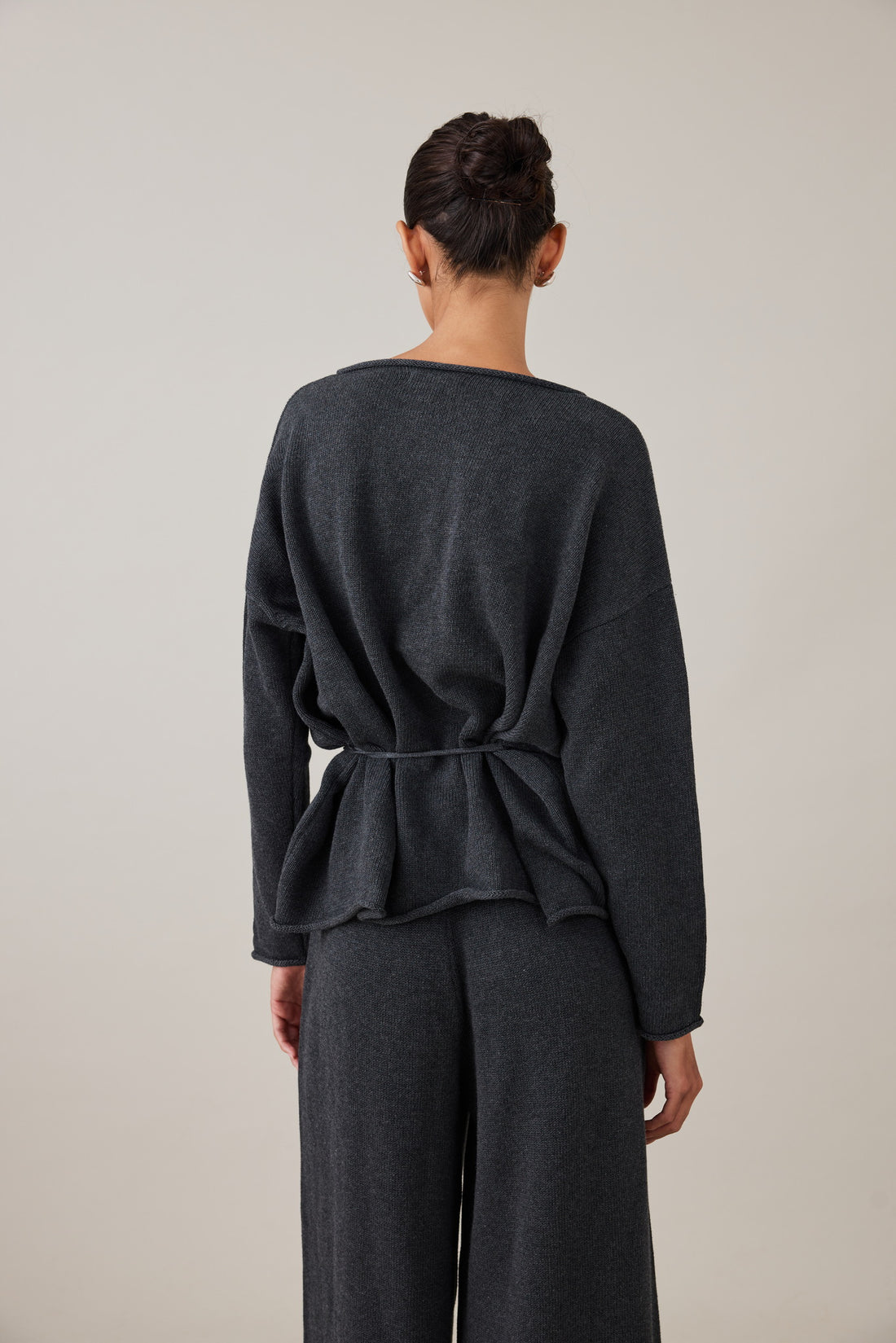 PRE-ORDER | SABINE WRAP KNIT - CHARCOAL