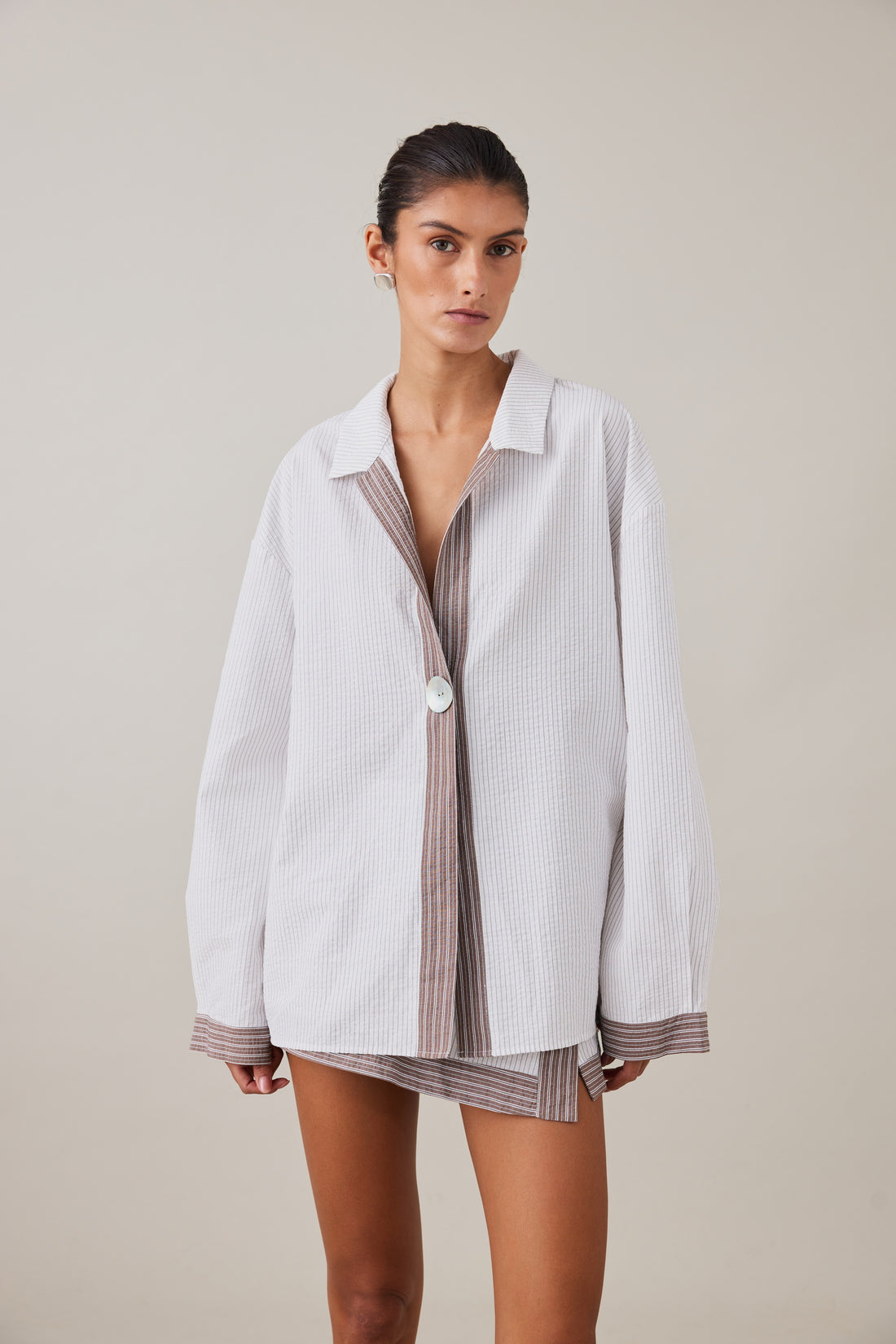 MAE SKIRT - SLATE STRIPE