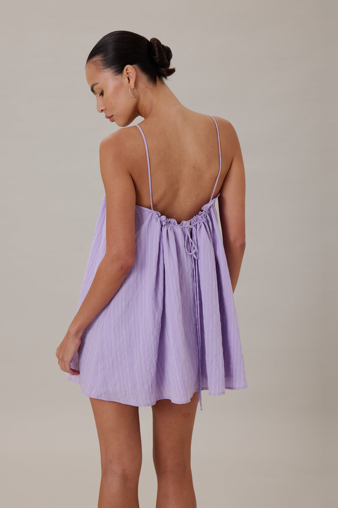 ORTA MINI DRESS - LILAC STRIPE