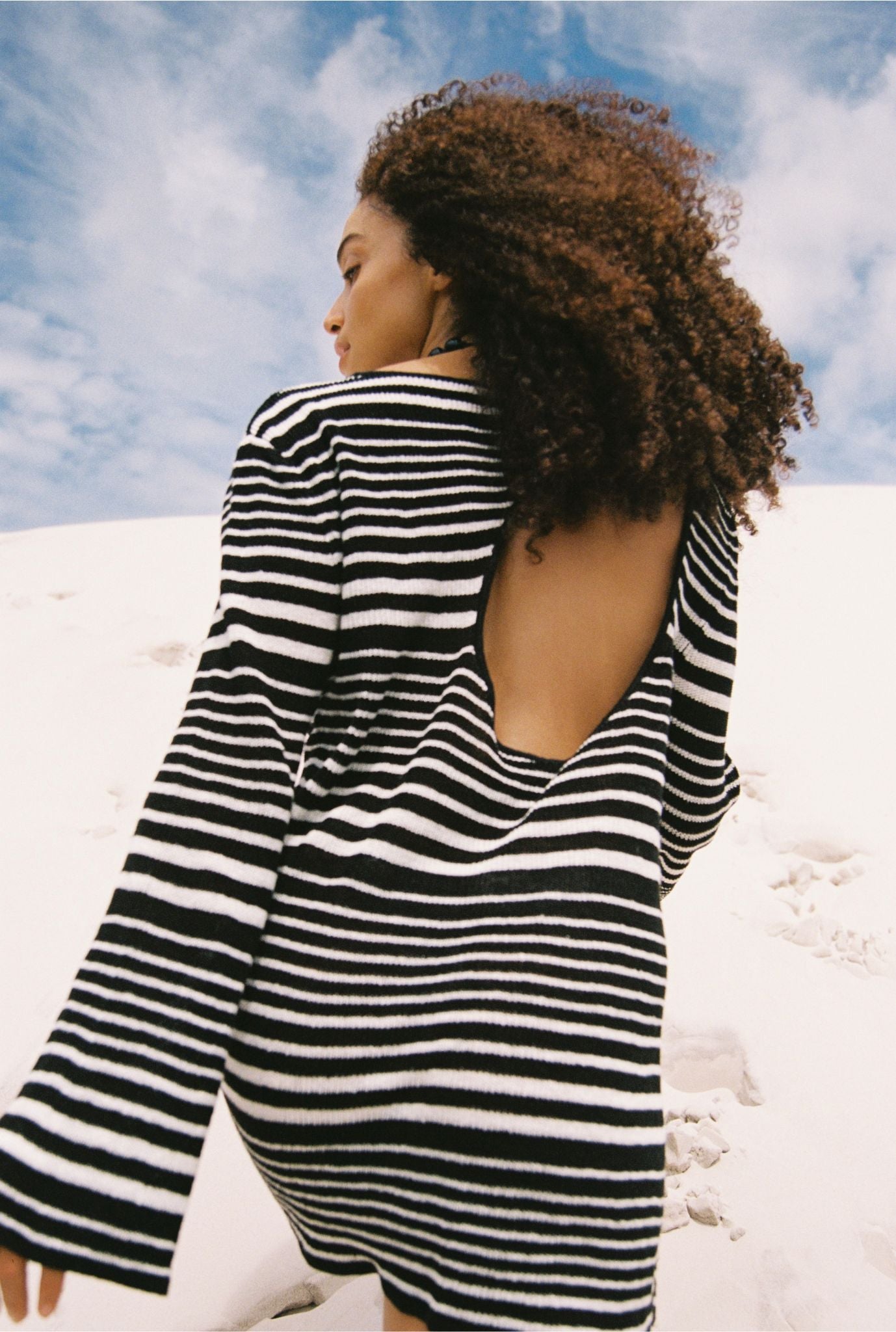 AURA MINI DRESS - MONOCHROME