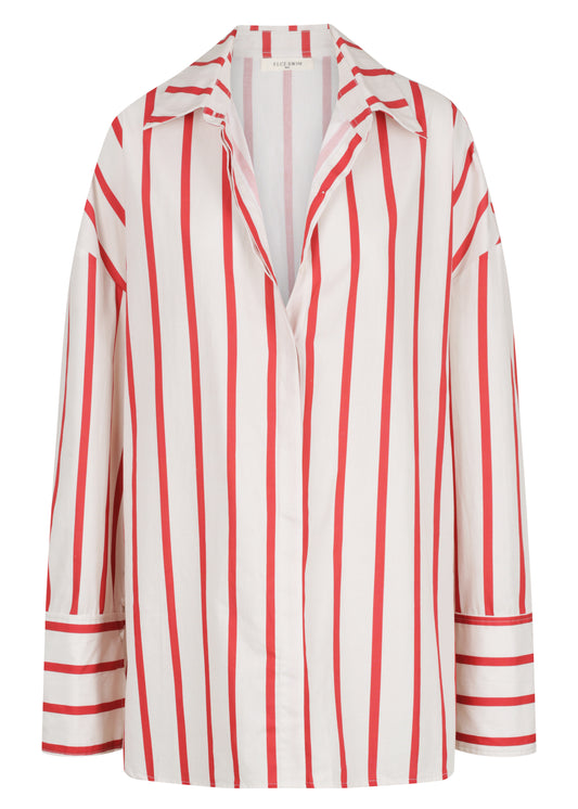 REVERIE SHIRT - RED / WHITE STRIPE